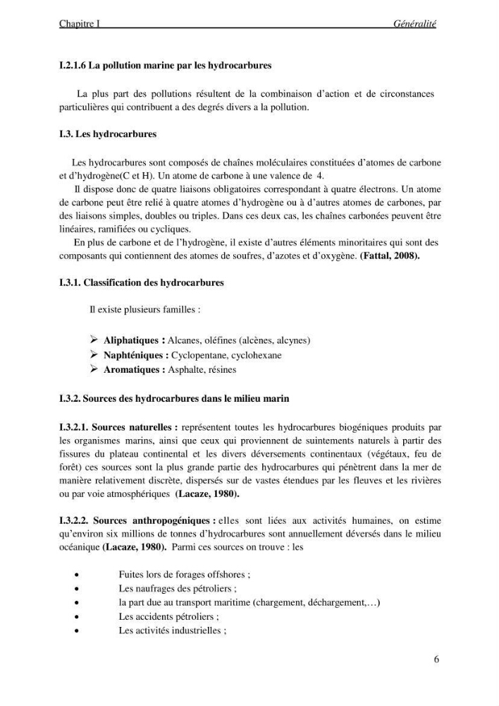 La mesure des paramètres physico-chimiques et les hydrocarbures polyaromatiques au niveau du port de Sidi-Fredj