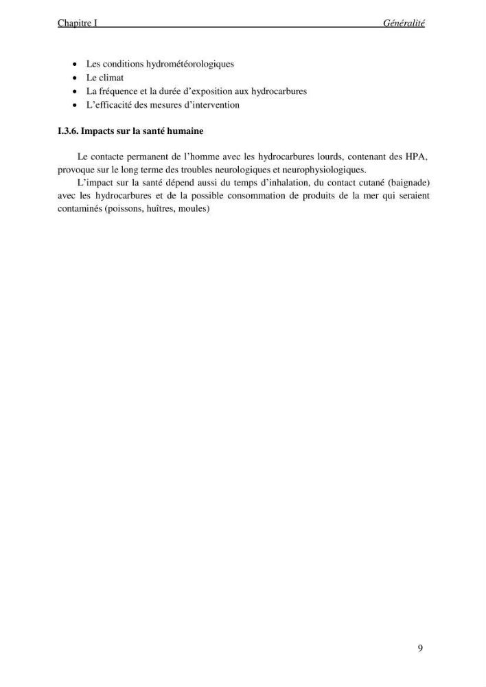 La mesure des paramètres physico-chimiques et les hydrocarbures polyaromatiques au niveau du port de Sidi-Fredj