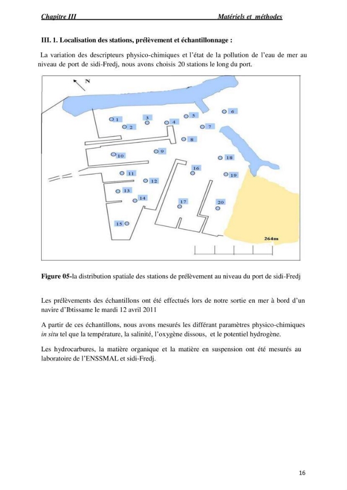 La mesure des paramètres physico-chimiques et les hydrocarbures polyaromatiques au niveau du port de Sidi-Fredj