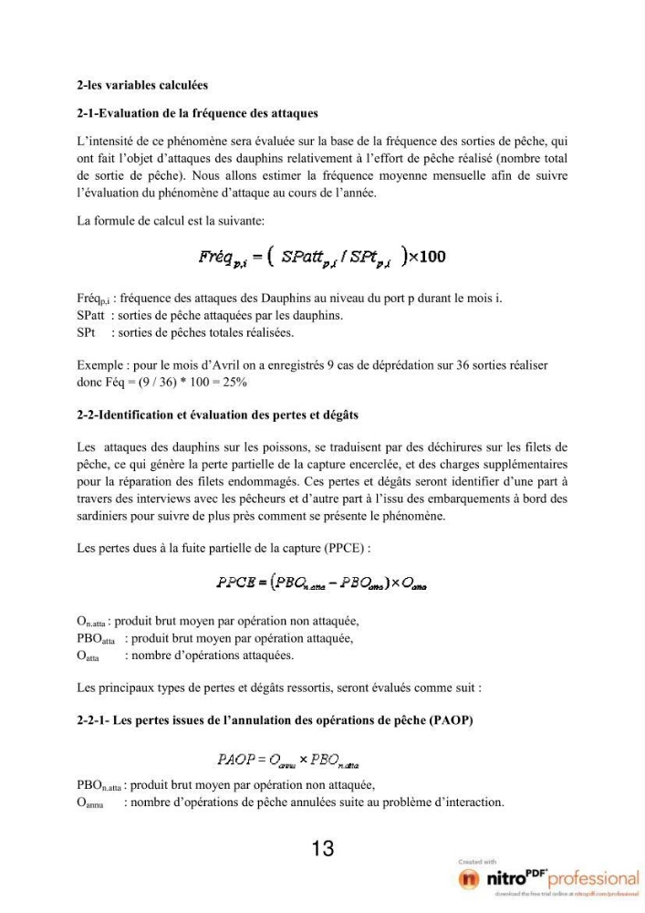 Impact de la déprédation des dauphins et interaction pêcherie-cétacés au niveau du port d\'Alger