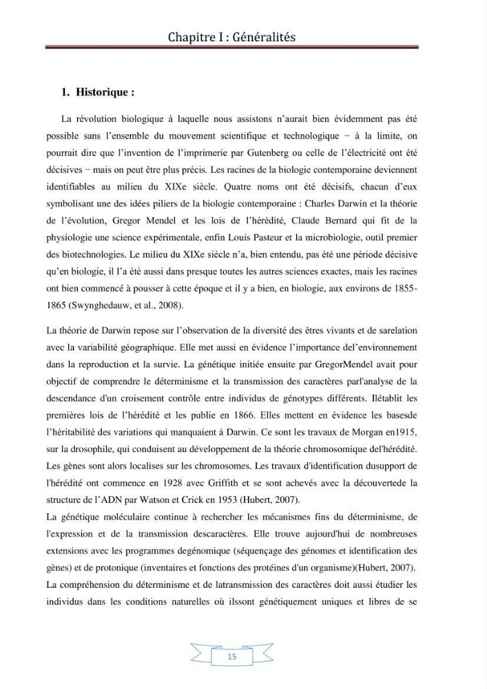 Recherche bibliographique sur les techniques de génétique moléculaire et leurs applications dans l\'identification des especes de poissons :