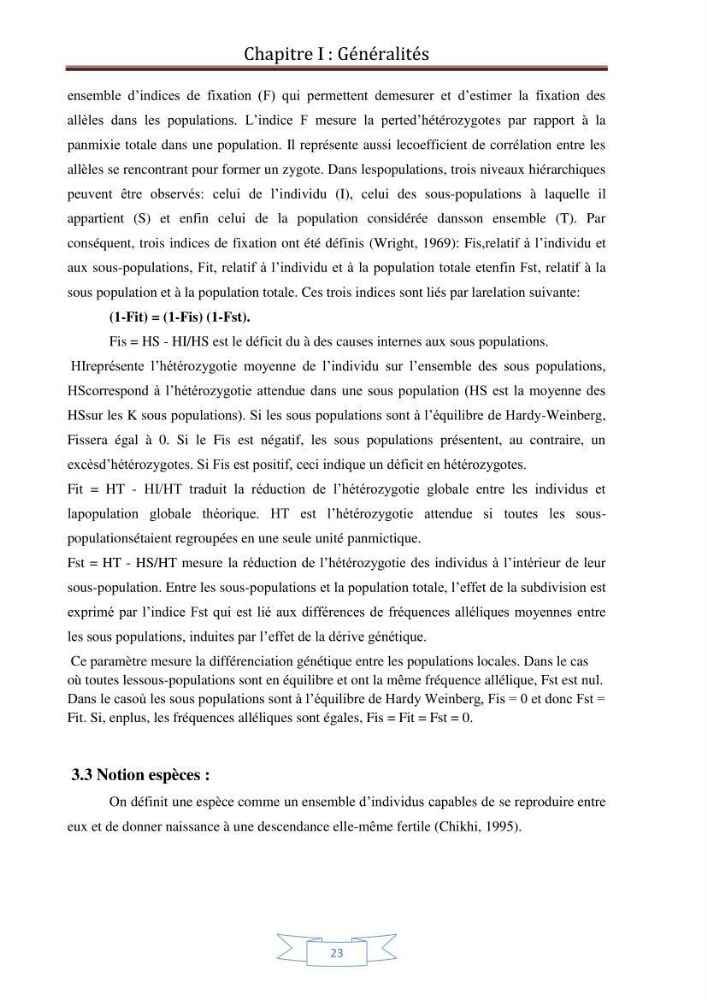 Recherche bibliographique sur les techniques de génétique moléculaire et leurs applications dans l\'identification des especes de poissons :