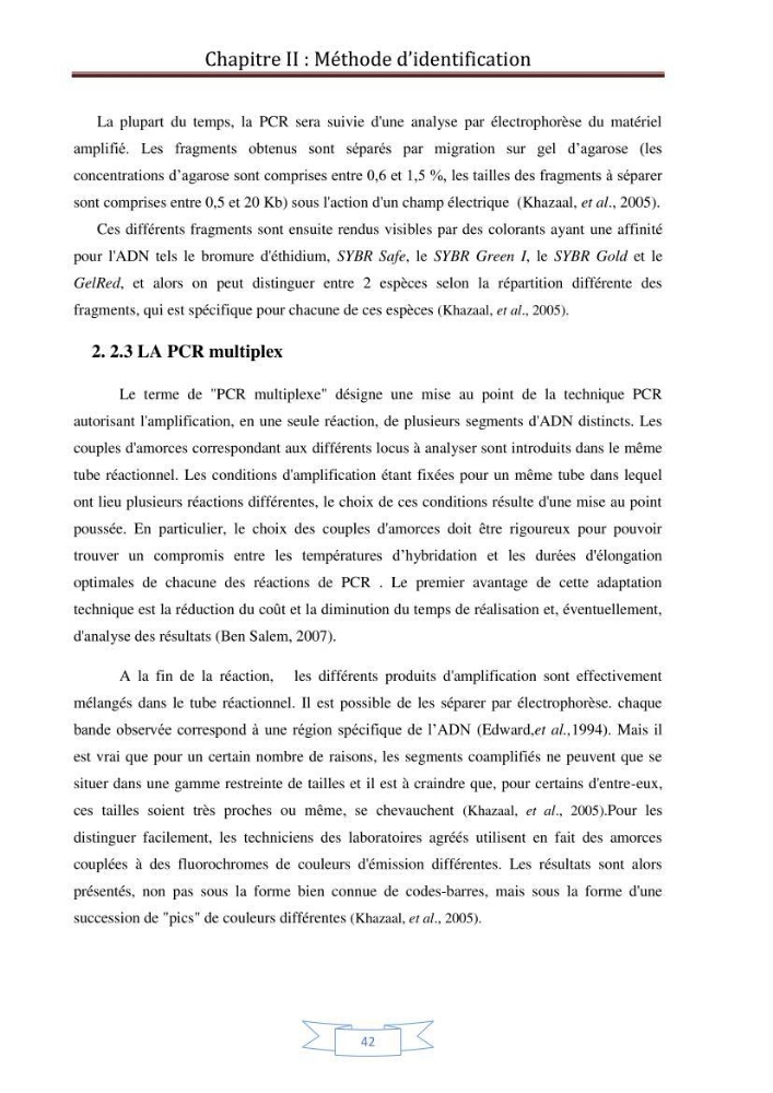 Recherche bibliographique sur les techniques de génétique moléculaire et leurs applications dans l\'identification des especes de poissons :