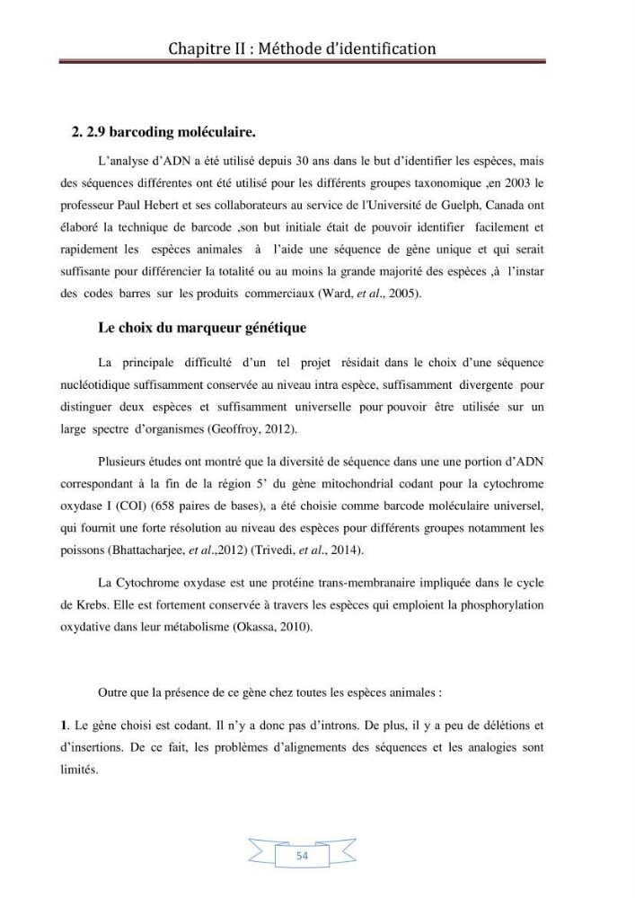 Recherche bibliographique sur les techniques de génétique moléculaire et leurs applications dans l\'identification des especes de poissons :