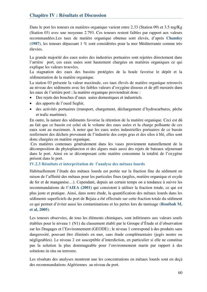L\'étude d\'impact des produits de dragage du port de Bejaia sur l\'environnement \' arrière port \'