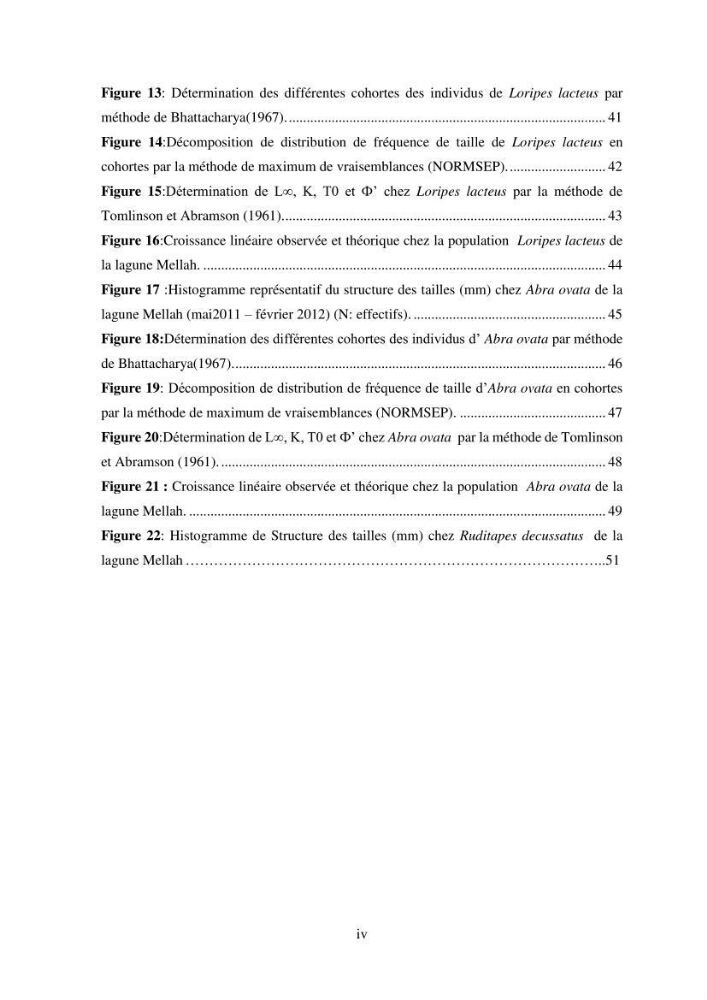 Organisation des populations de Cerastoderma glaucum, Ruditapes decussatus, espèces d’intérêt aquacole dans les élevages extensifs au niveau du lac Mellah (EL Kala).