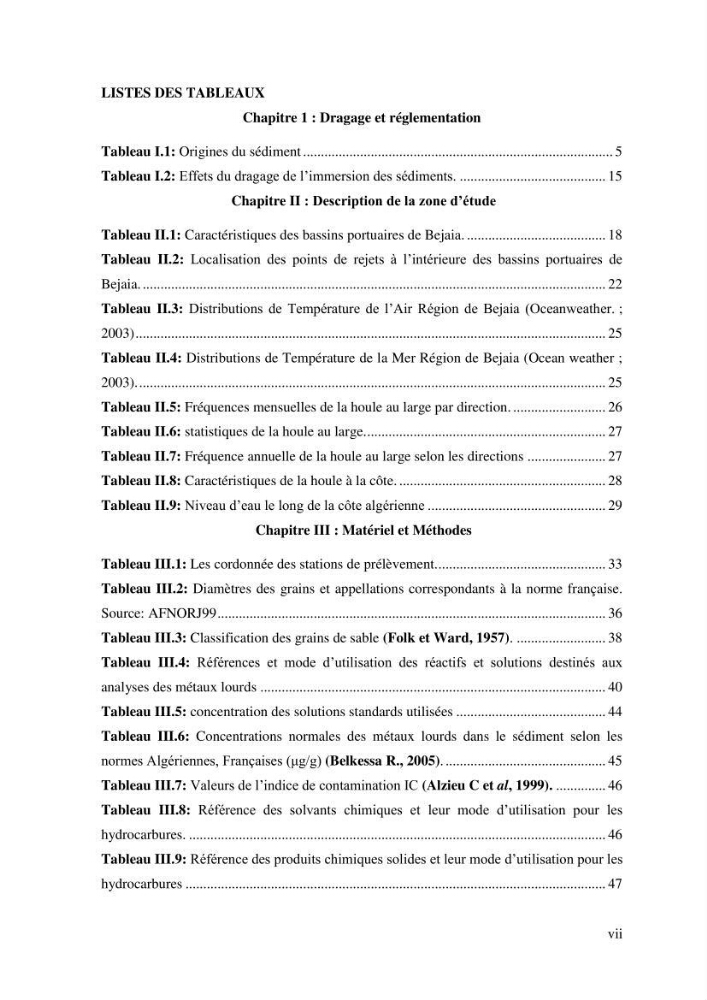 L\'étude d\'impact des produits de dragage du port de Bejaia sur l\'environnement \' arrière port \'