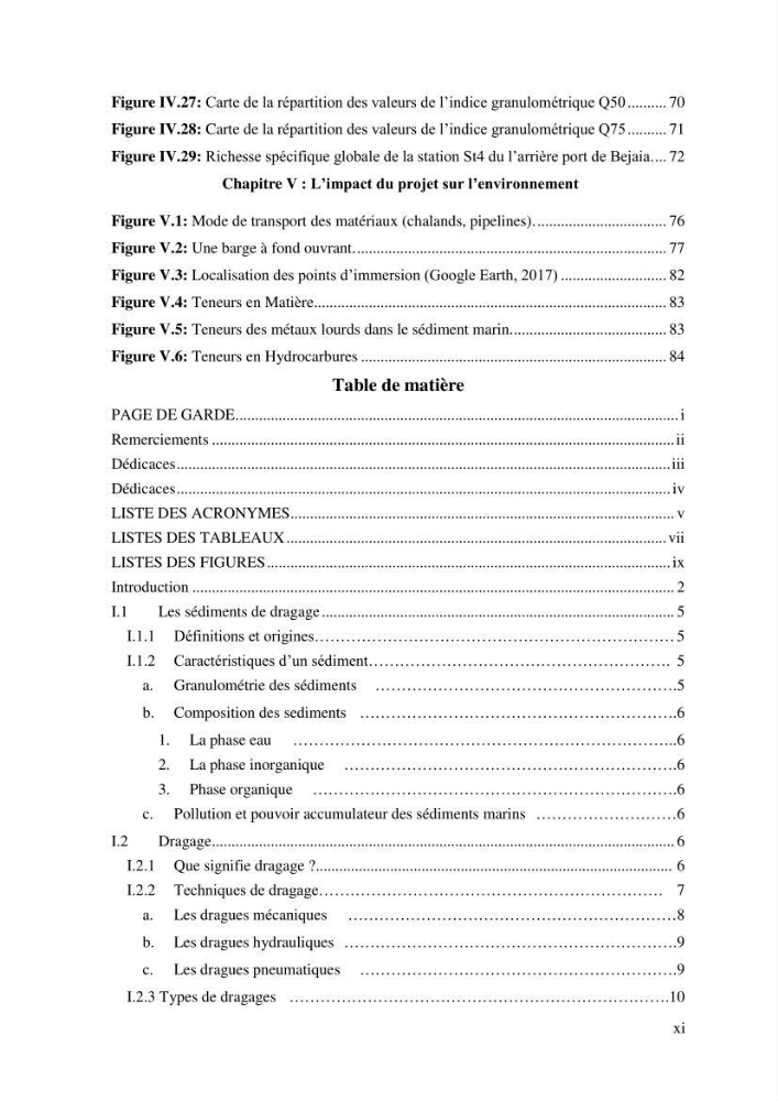 L\'étude d\'impact des produits de dragage du port de Bejaia sur l\'environnement \' arrière port \'