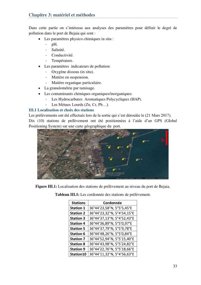 L\'étude d\'impact des produits de dragage du port de Bejaia sur l\'environnement \' arrière port \'