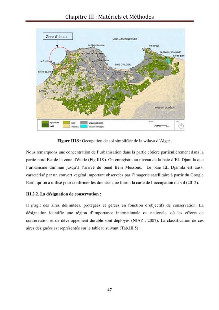 Calcul de l\'indice de vulnérabilité côtière de la baie d\'El Djamila