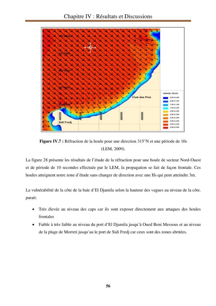 Calcul de l\'indice de vulnérabilité côtière de la baie d\'El Djamila