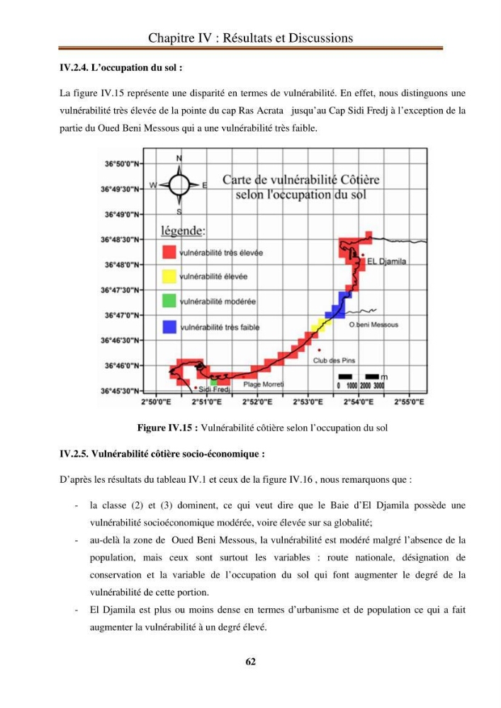 Calcul de l\'indice de vulnérabilité côtière de la baie d\'El Djamila