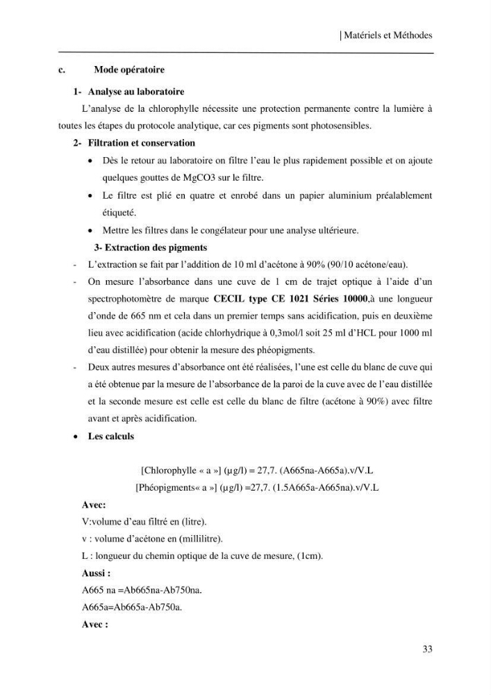 Etude et suivi des paramètres physico-chimiques et sels nutritifs dans les eaux côtières de la baie de Bou-Ismail: