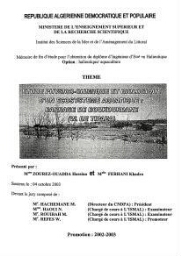 Etude physico-chimique et biologique d'un écosystème aquatique: barrage de Boukourdane (W. de Tipaza)
