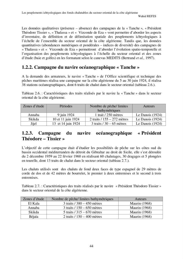 Contribution à la connaissance de la biodiversité des fonds chalutables de la côte algérienne