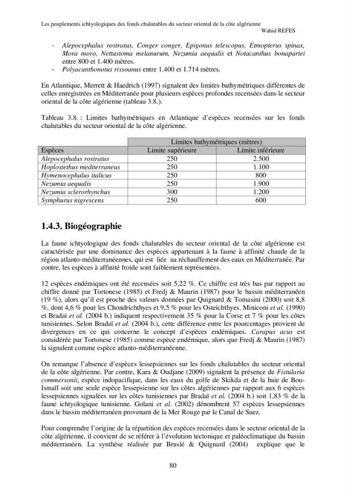 Contribution à la connaissance de la biodiversité des fonds chalutables de la côte algérienne