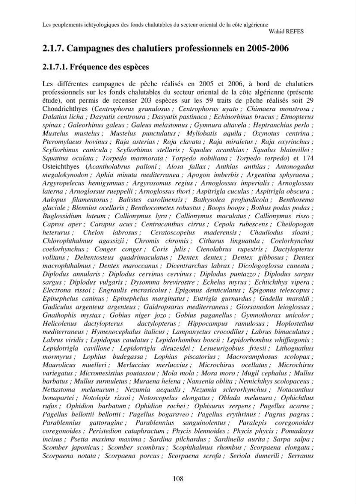 Contribution à la connaissance de la biodiversité des fonds chalutables de la côte algérienne