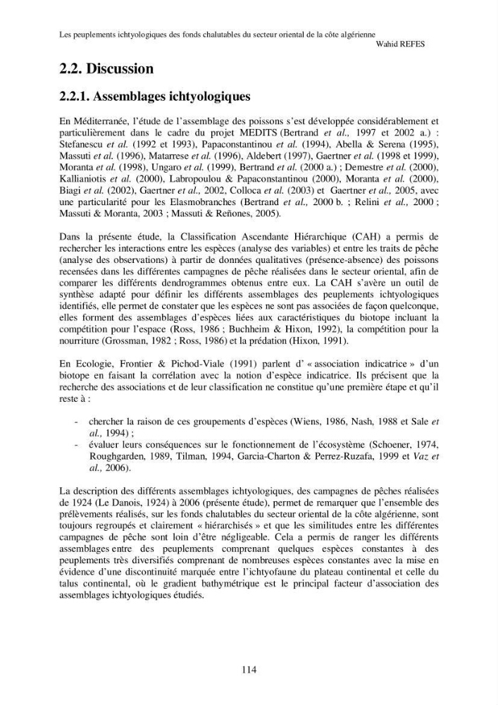 Contribution à la connaissance de la biodiversité des fonds chalutables de la côte algérienne