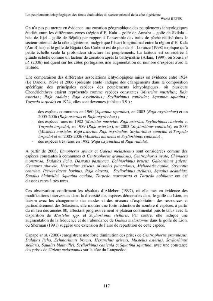 Contribution à la connaissance de la biodiversité des fonds chalutables de la côte algérienne