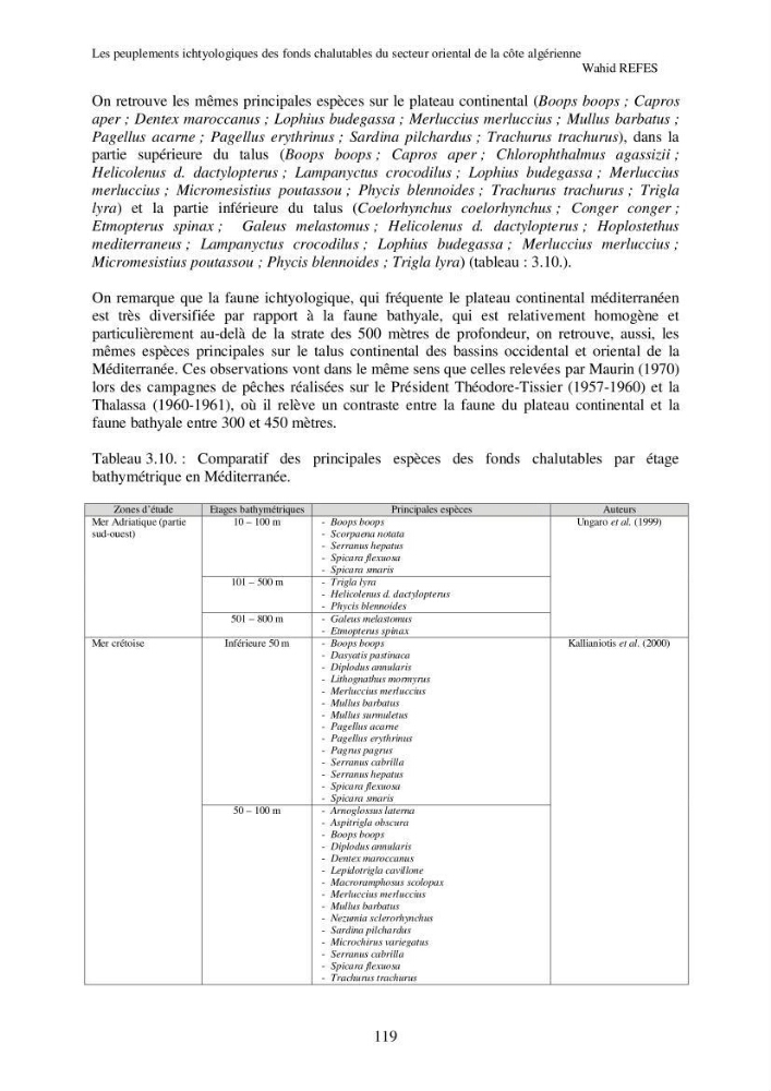 Contribution à la connaissance de la biodiversité des fonds chalutables de la côte algérienne