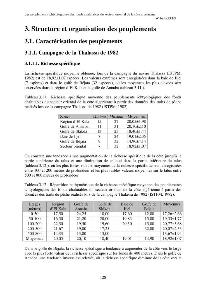Contribution à la connaissance de la biodiversité des fonds chalutables de la côte algérienne