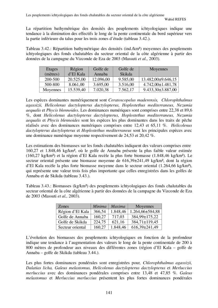 Contribution à la connaissance de la biodiversité des fonds chalutables de la côte algérienne