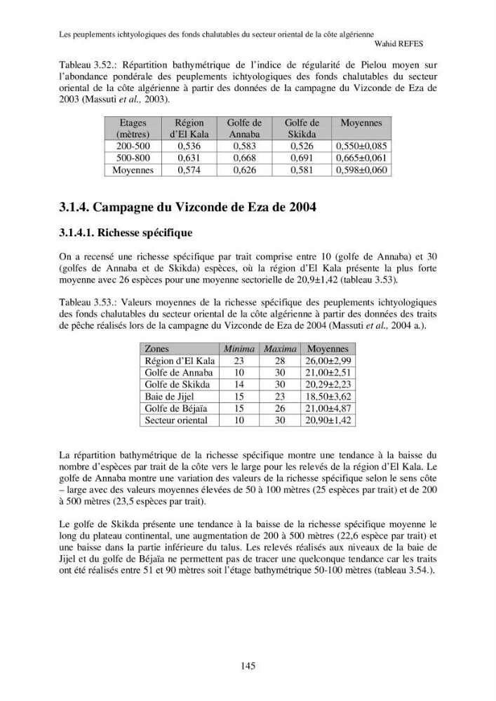 Contribution à la connaissance de la biodiversité des fonds chalutables de la côte algérienne