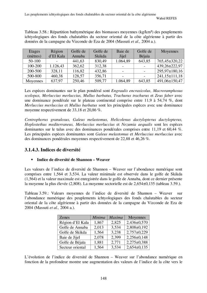 Contribution à la connaissance de la biodiversité des fonds chalutables de la côte algérienne