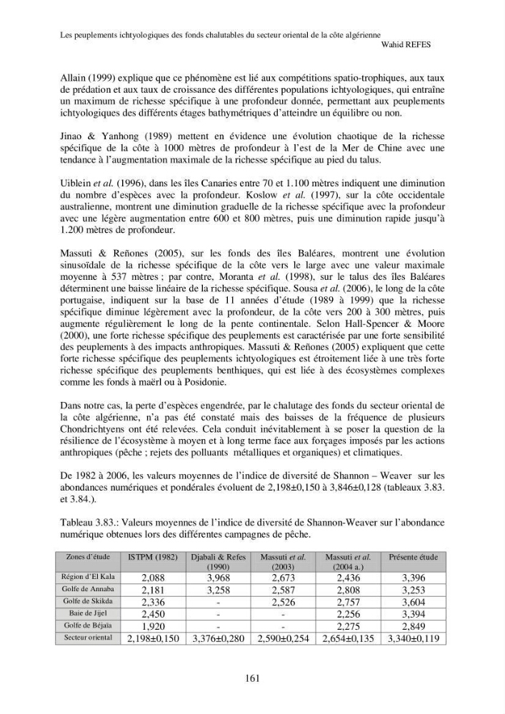 Contribution à la connaissance de la biodiversité des fonds chalutables de la côte algérienne
