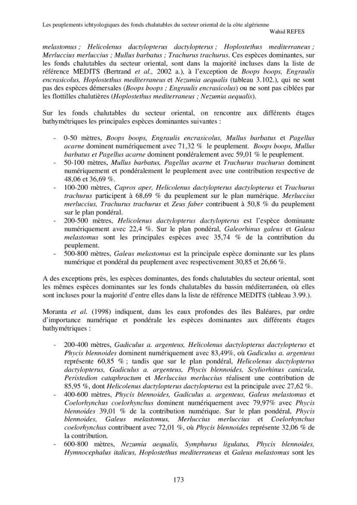 Contribution à la connaissance de la biodiversité des fonds chalutables de la côte algérienne