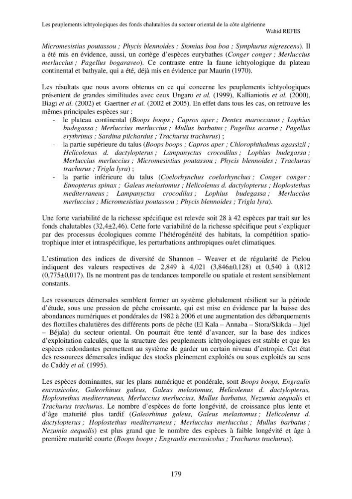 Contribution à la connaissance de la biodiversité des fonds chalutables de la côte algérienne