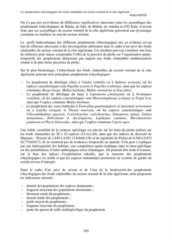 Contribution à la connaissance de la biodiversité des fonds chalutables de la côte algérienne