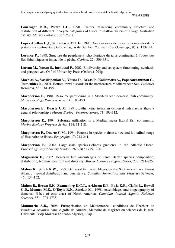 Contribution à la connaissance de la biodiversité des fonds chalutables de la côte algérienne