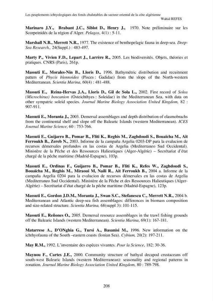 Contribution à la connaissance de la biodiversité des fonds chalutables de la côte algérienne