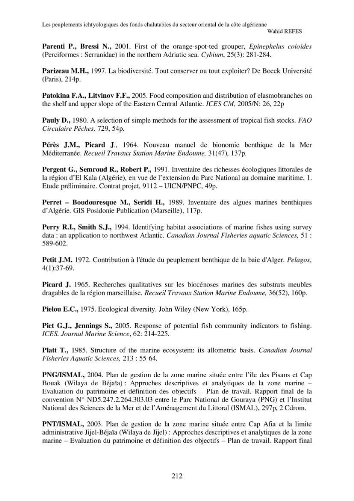 Contribution à la connaissance de la biodiversité des fonds chalutables de la côte algérienne