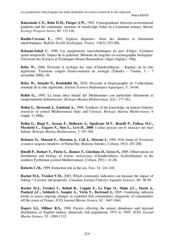 Contribution à la connaissance de la biodiversité des fonds chalutables de la côte algérienne
