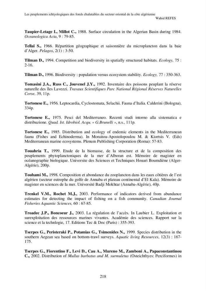 Contribution à la connaissance de la biodiversité des fonds chalutables de la côte algérienne