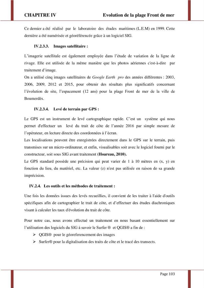 Processus morpho-sédimentaire et évolution multi-échelle de la plage front de mer de la ville de boumerdes :