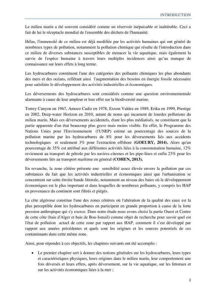 Diagnostic de contamination des eaux du littoral Agerois par les Hydrocarbures
