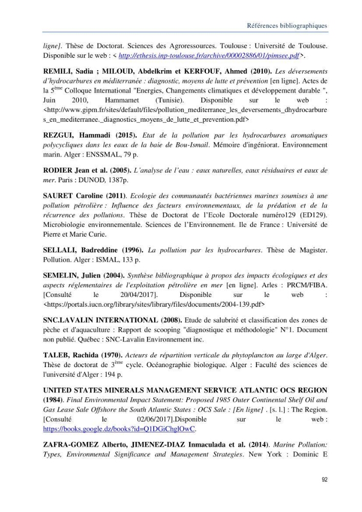 Diagnostic de contamination des eaux du littoral Agerois par les Hydrocarbures