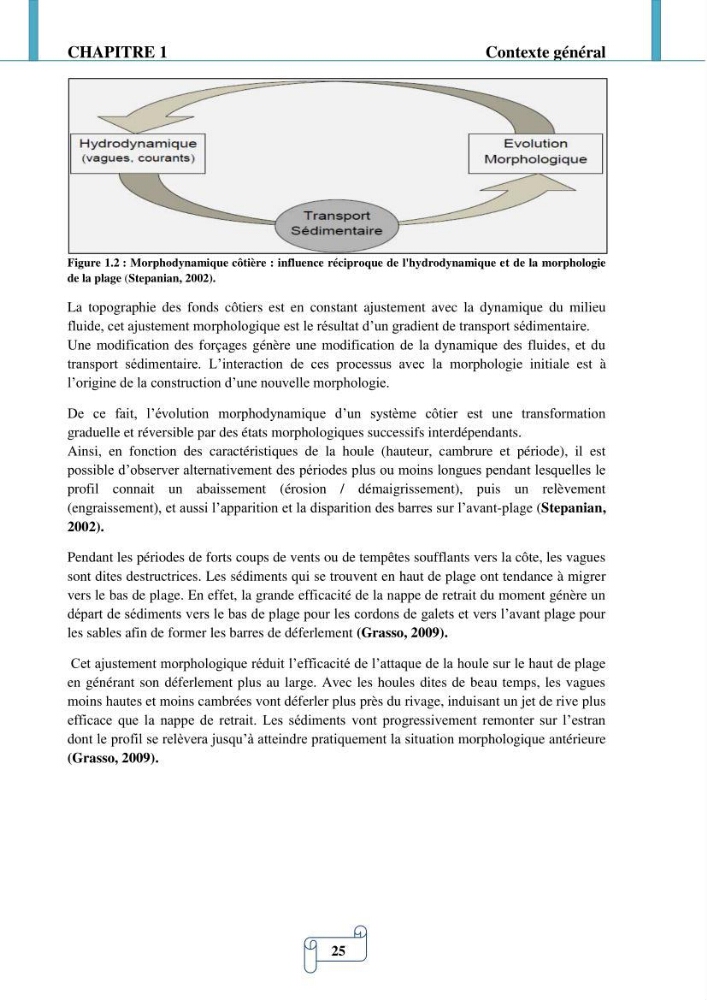 Modélisation numérique de la morphodynamique d\'une côte sableuse soumise à l\'effet des vagues et des houles cas : Plge de Sidi Fredj