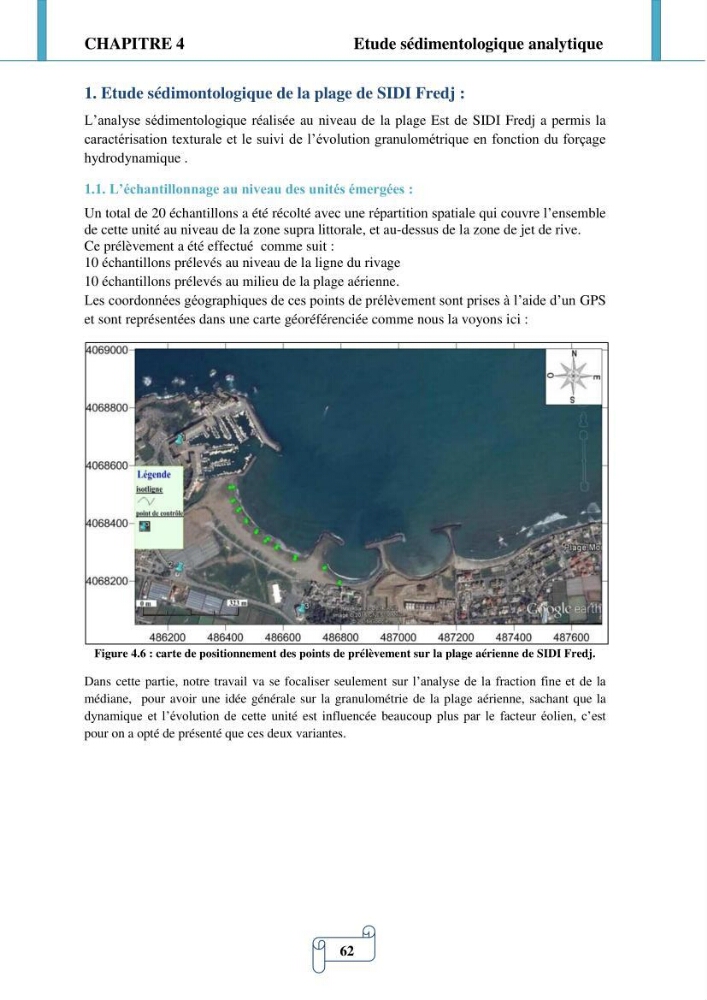 Modélisation numérique de la morphodynamique d\'une côte sableuse soumise à l\'effet des vagues et des houles cas : Plge de Sidi Fredj