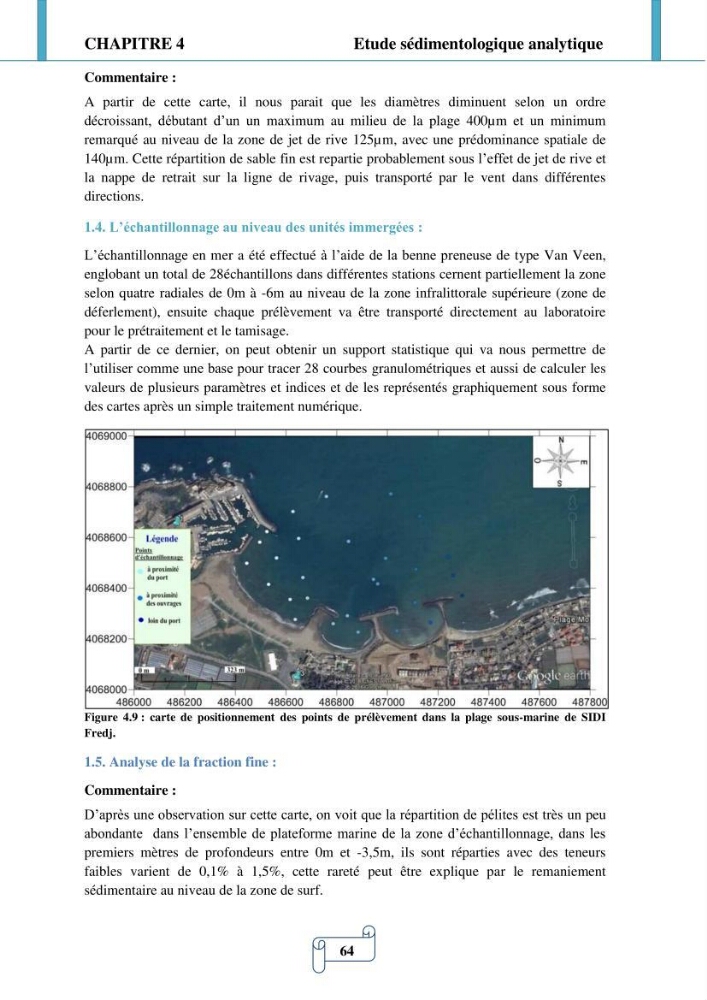 Modélisation numérique de la morphodynamique d\'une côte sableuse soumise à l\'effet des vagues et des houles cas : Plge de Sidi Fredj