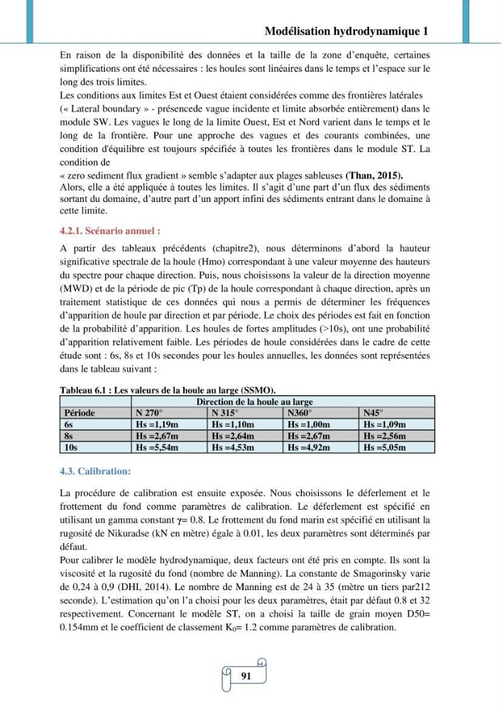 Modélisation numérique de la morphodynamique d\'une côte sableuse soumise à l\'effet des vagues et des houles cas : Plge de Sidi Fredj