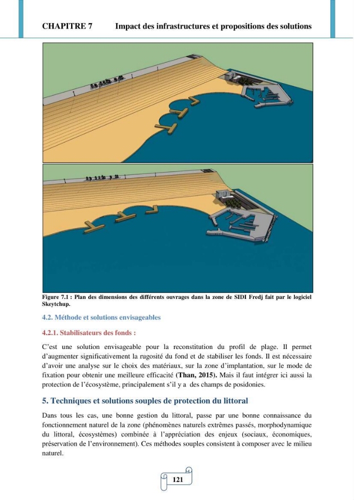 Modélisation numérique de la morphodynamique d\'une côte sableuse soumise à l\'effet des vagues et des houles cas : Plge de Sidi Fredj