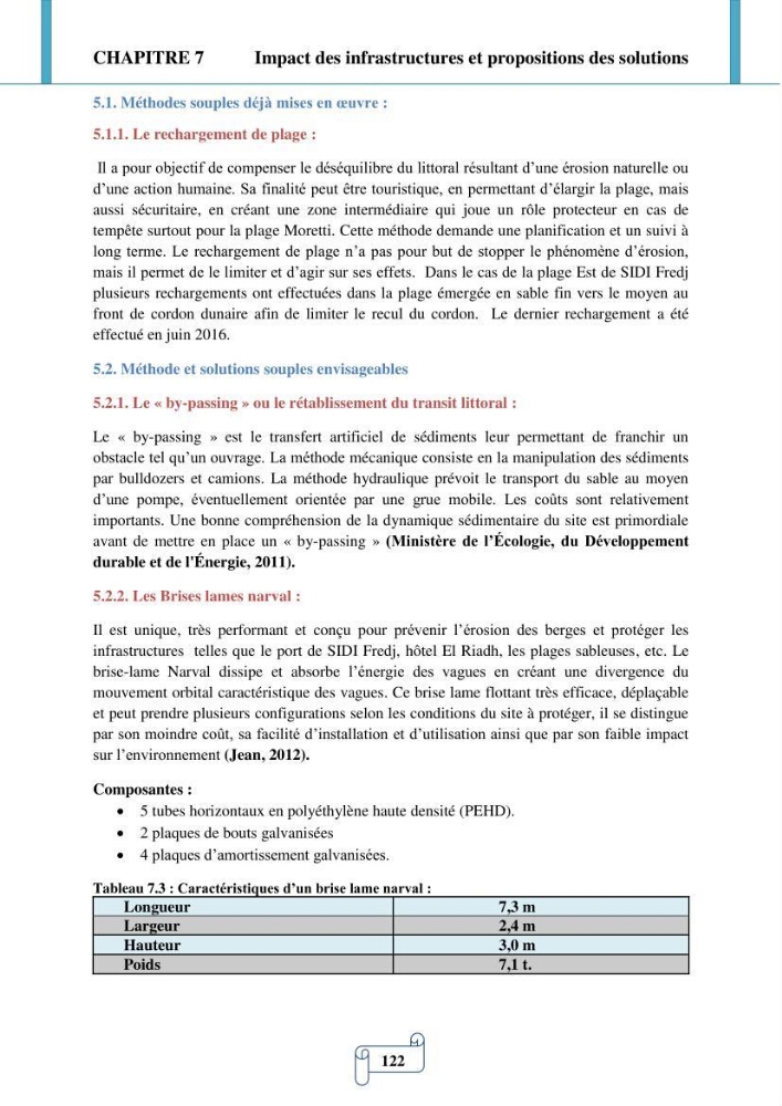 Modélisation numérique de la morphodynamique d\'une côte sableuse soumise à l\'effet des vagues et des houles cas : Plge de Sidi Fredj