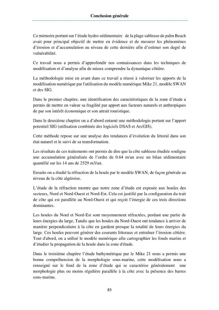 Etude du fonctionnement hydro-sédimentaire De la plage de Palm-Beach