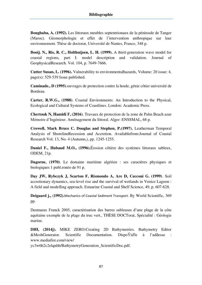 Etude du fonctionnement hydro-sédimentaire De la plage de Palm-Beach