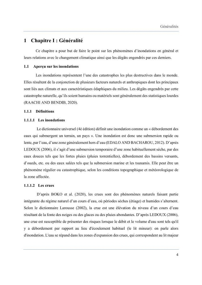 Contribution à l’étude des inondations dans une zone côtière wilaya d’Alger