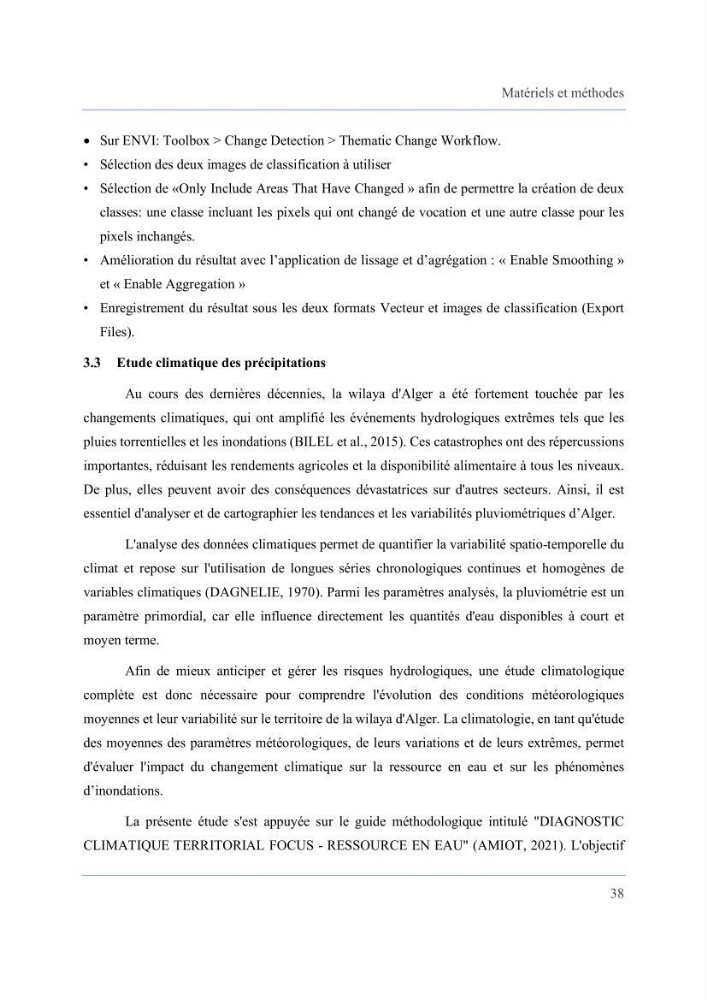 Contribution à l’étude des inondations dans une zone côtière wilaya d’Alger